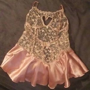 Lingerie with connected top and skirt